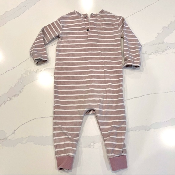 MILES‎ THE LABEL BABY Long Sleeve Striped Romper, Pink, 18m - Picture 3 of 7